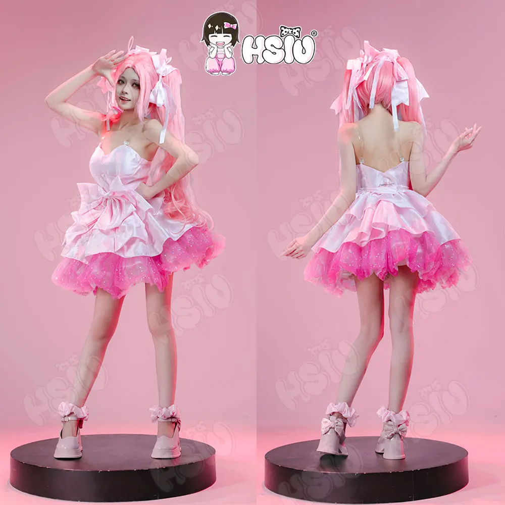 Alien Stage Sua Mizi Cosplay Costume HSIU Zombie Stage Pink White Bow Mini Dress Anime ZOMST Outfit for Halloween - view 4