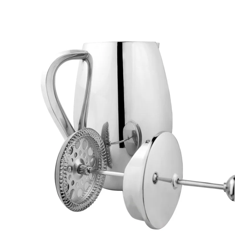 304 Stainless Steel French Press Coffee Pot, Filter Type Kettle, Teapot, Delicate Coffee Maker, 350ml, 800ml, 1000ml, 12oz