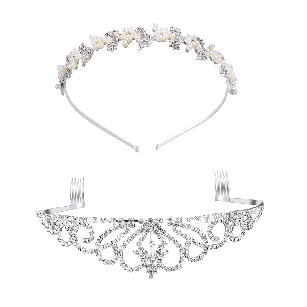 

2 шт., повязка на голову с короной и стразами, украшенные драгоценными камнями, аксессуары для волос для женщин, свадьба, вечеринка, выпускной, элегантный блестящий инкрустированный дизайн, шикарный
