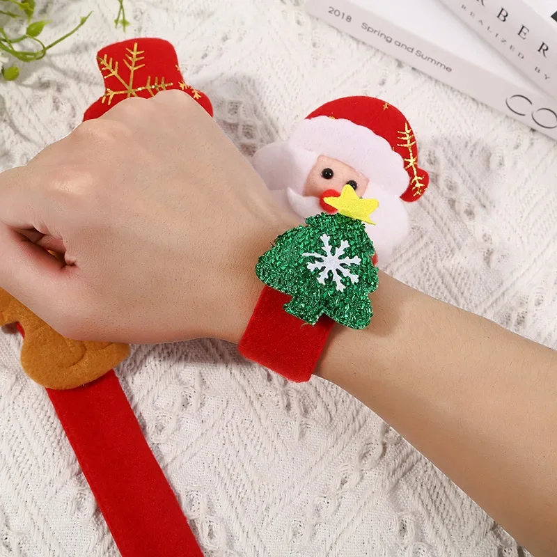 12/36pcs Christmas Pattern Wristband Decoration Toys  Kids Birthday plush toys Party Gifts Pinata Filler New Year's Party Favors