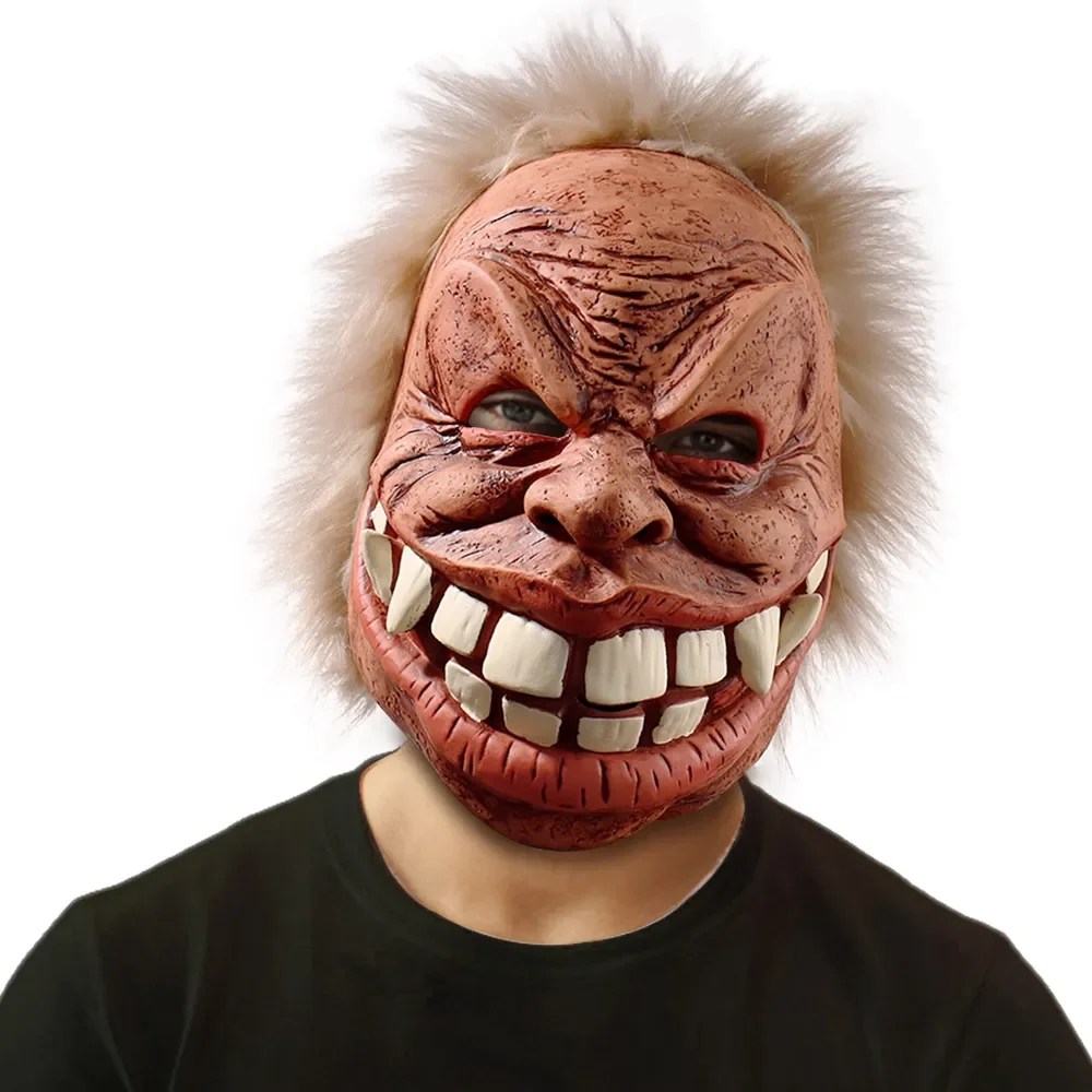 Halloween Funny Monster Mask Cosplay Big Tooth Old Man Realistic Latex Helmet Party Bar Haunted House Carnival Costume Props