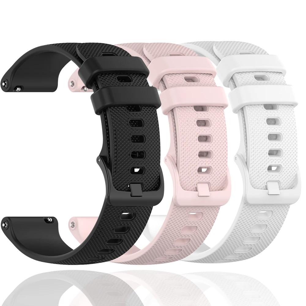 18 20 22mm Smart Watch Strap For Garmin Venu SQ 2S 2 Plus/Vivoactive 4S 3 4 Silicone Band Watchband Forerunner 245 645 Bracelet