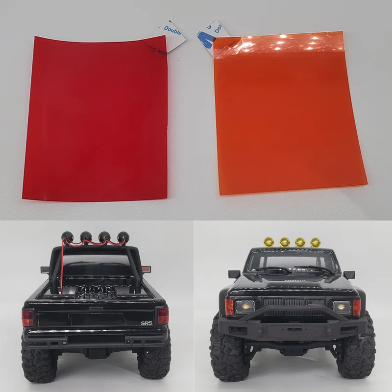 2pcs Front and Rear Headlight Simulation Color Change Filmfor 1/18 HPI Venture1985 Hilux SR5 RC Remote Control Model Car