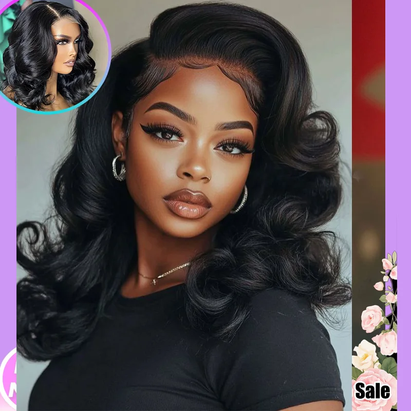 200% Dichtheid 5*5 Body Wave Lijmloze Pruiken Echt haar Klaar om te dragen Body Wave Kanten Voorkant Pruik Echt haar Pre geplukt met Baby Hai