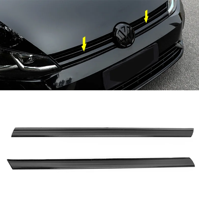 Sport Full Glossy Black Front Center Grille Insert Grill Mesh Cover Molding Trim Garnish for VW Golf MK7.5  Golf R 2018+