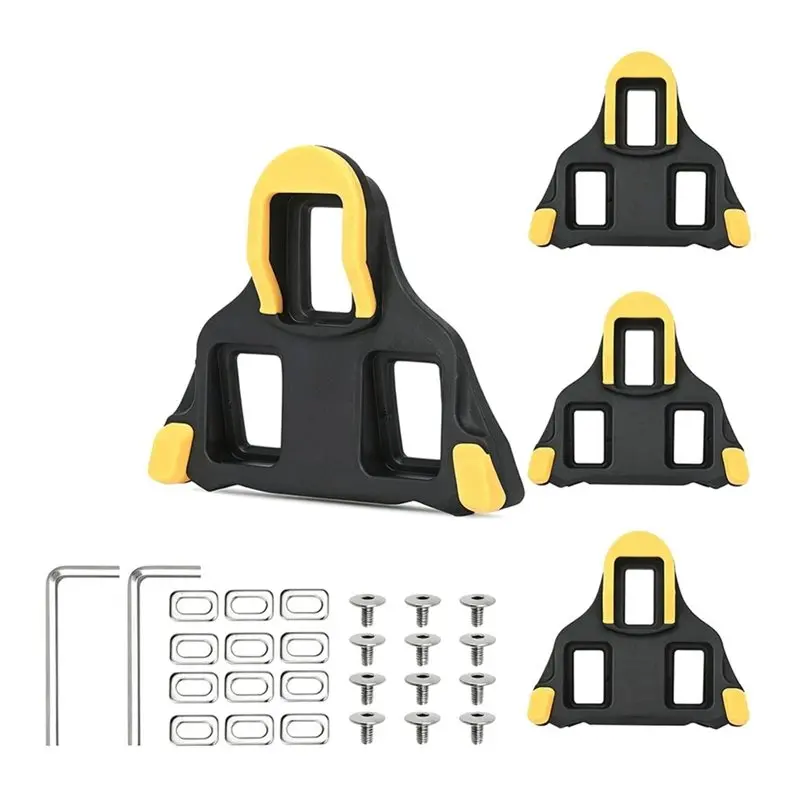 Road Bike For PD Pedals For Cycling, 4-Pack, Wear Resistant 0°/2°/6° Float Clipless Racing Cleats-AT20