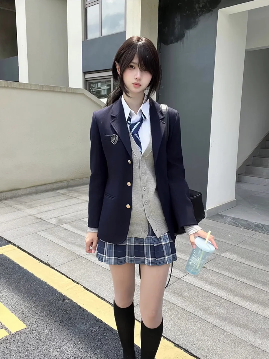 Suéter de Punto con Cuello en V para Mujer, Estilo Universitario, con Botones, Chaqueta Versátil, Larga, Informal, para Negocios