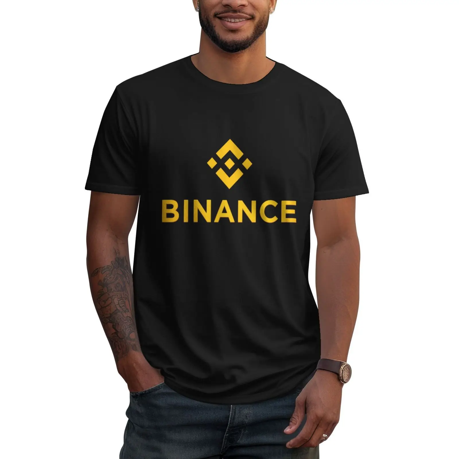 تي شيرت قطني مطبوع عليه عملة Binance للرجال والنساء ملابس شارع رائعة مريحة وقابلة للتنفس بأكمام قصيرة تي شيرت Web3 المشجعين #1
