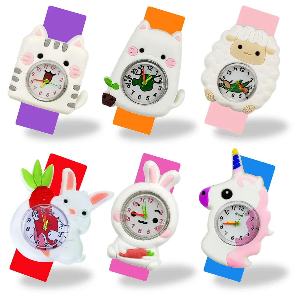 Cartoon Cat/Rabbit/Sheep Kids Wrist Watches Children Quartz Watch Clock Birthday Gift for Girl Boy Toy Bracelet