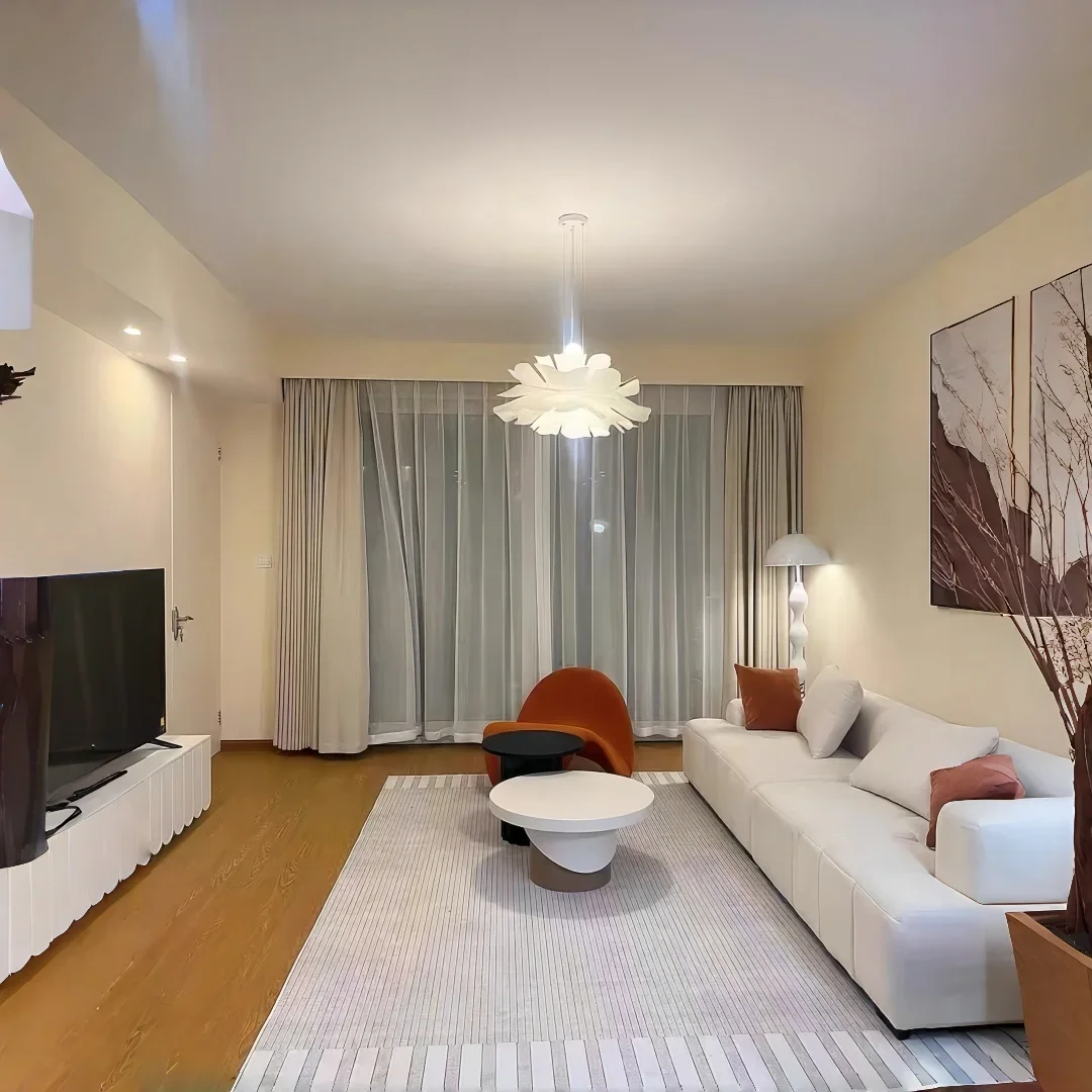 TechHPModern Nordic Flower Petal Chandelier Creative White Ceiling Pendant Light For Living Room Bedroom Romantic DecorativeHang