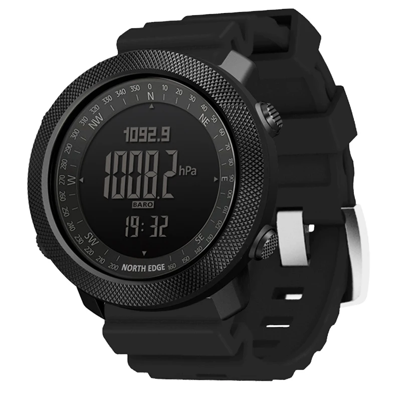 NORTH EDGE Watches For Men APACHE 50mm Running Swimming Sports Mens Watch Altimeter Compass Waterproof 50m Watches Reloj Hombre