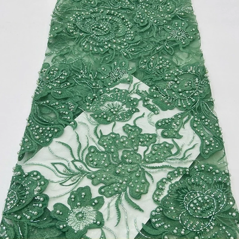 ฝรั่งเศสหรูหราลูกไม้ผ้าตาข่าย,แอฟริกันฟองลูกปัดลูกปัดหลอดเย็บปักถักร้อย,ดอกไม้ขนาดใหญ่ลูกปัดเลื่อมเย็บปักถักร้อยผ้าชุด