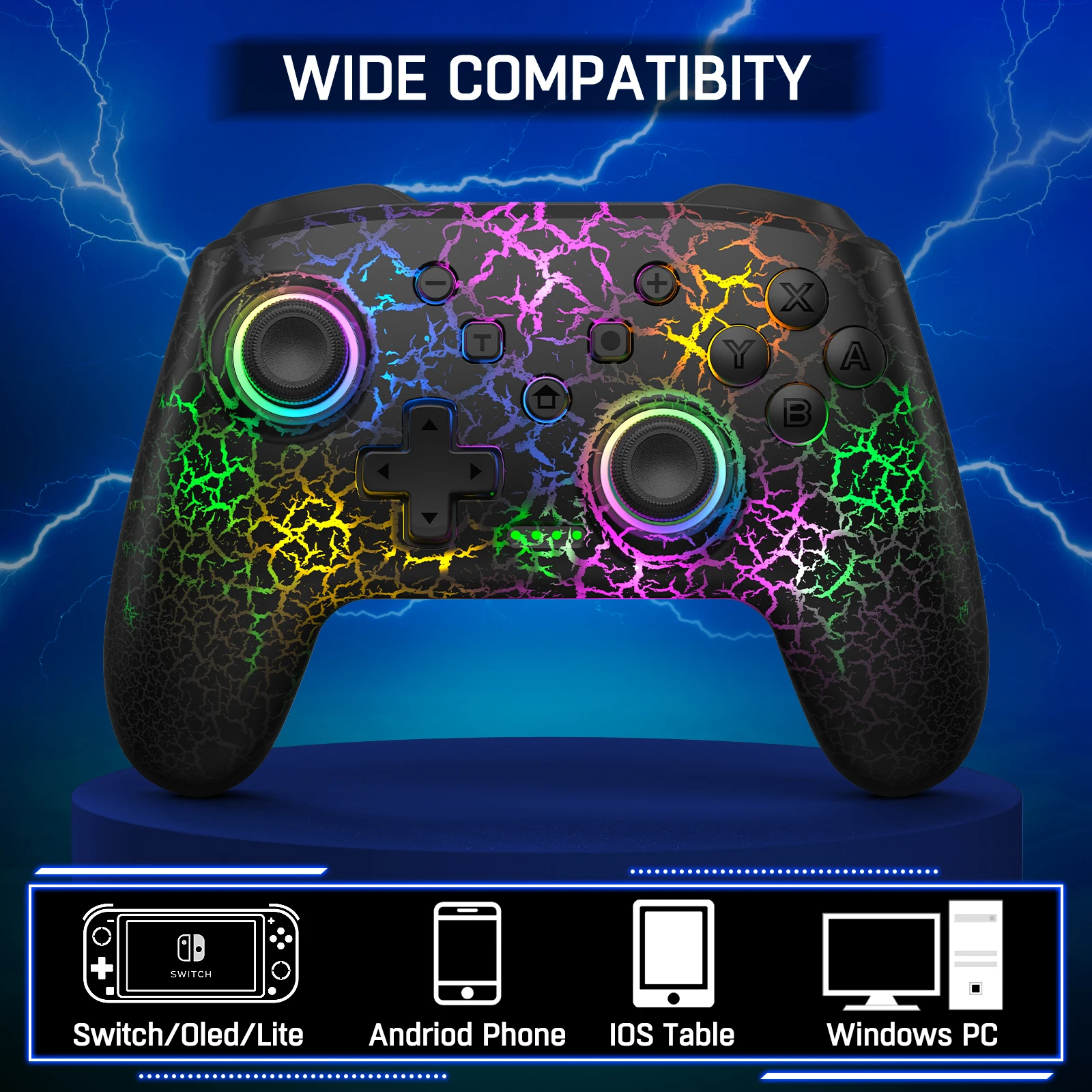 2.4G Wireless Gamepad For Nintendo Switch RGB Joystick For Bluetooth Game Controller For Switch OLED/Switch PC Computer Laptop