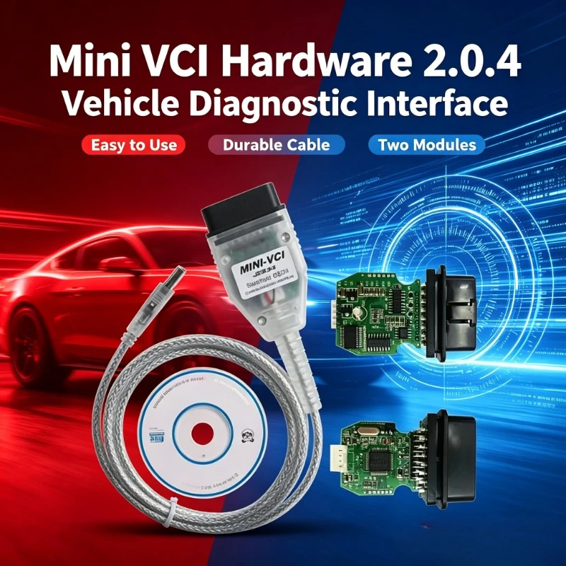 Portable Vehicle Fault Detector, J2534 Standard MINI VCI Cable, K-Line CAN-BUS Protocol For Toyota Maintenance