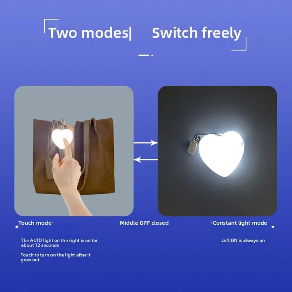 LED Luminous Pendant Keychain Touch Light Induction Light Light Light Pendant Light Heart-shaped Handheld Luminous Star Nig T2O9