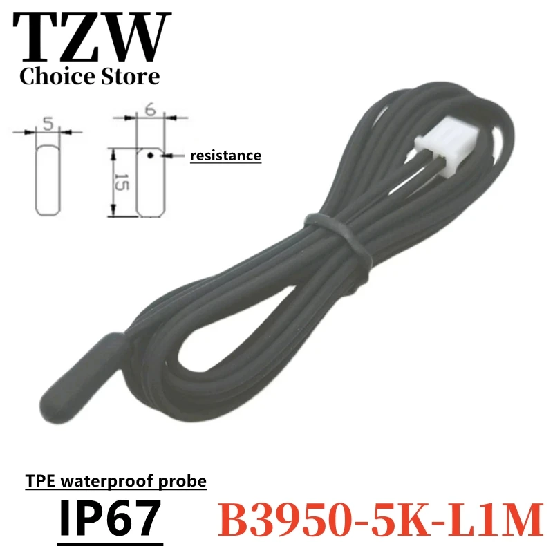 TZW Super waterproof probe TPE integrated temperature sensor NTC-5K thermoelectric impedance corrosion B3950 1M