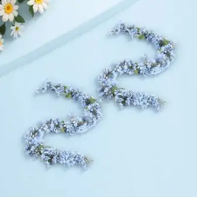 

2pcs Artificial Flower For Wedding Artificial Silk Flowers Vine withFlowers for Wedding Decoration Home Garland Outdoor Hanging