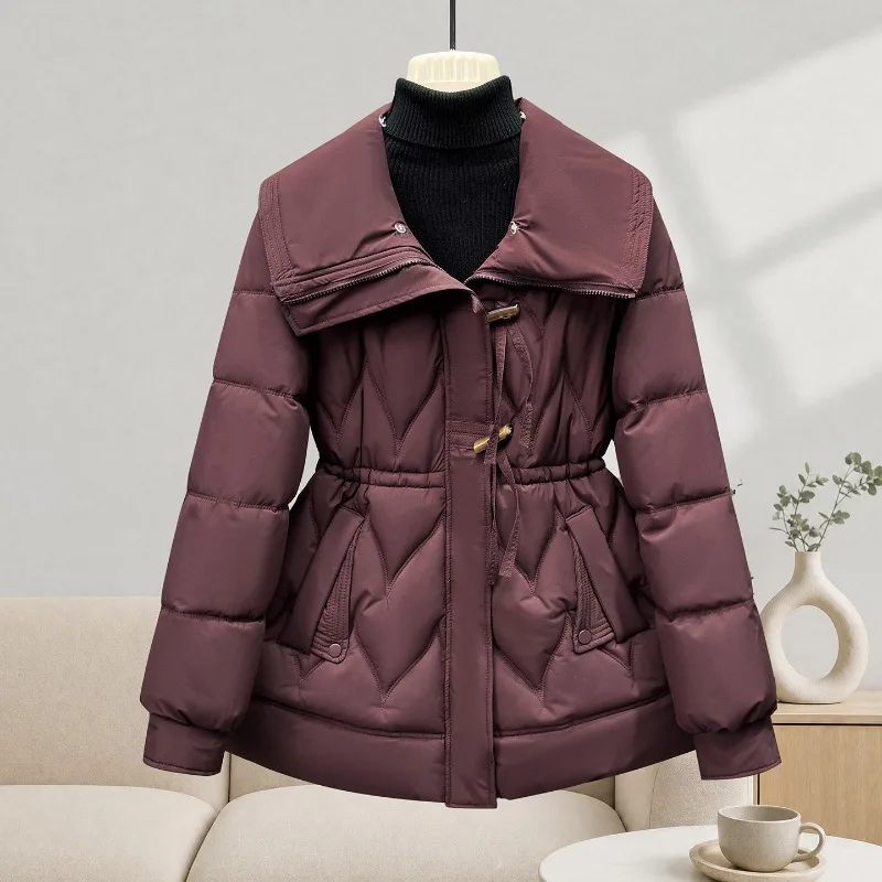 Parkas Women Down Cotton Jacket 2026 Winter Coat Large Fur Collar Warm Mid Long Cotton Padded Jacket Female Outerwear Overcoat