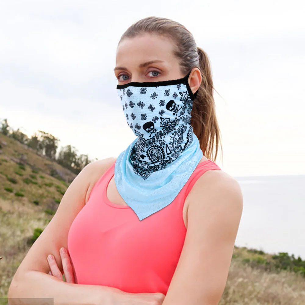 Diadema 3D de calavera para mujer, para el cuello polaina, bufandas de tubo colgantes, cubierta para la oreja, bufanda transpirable a prueba de viento, para el sol protector facial, Bandana de secado rápido hombre