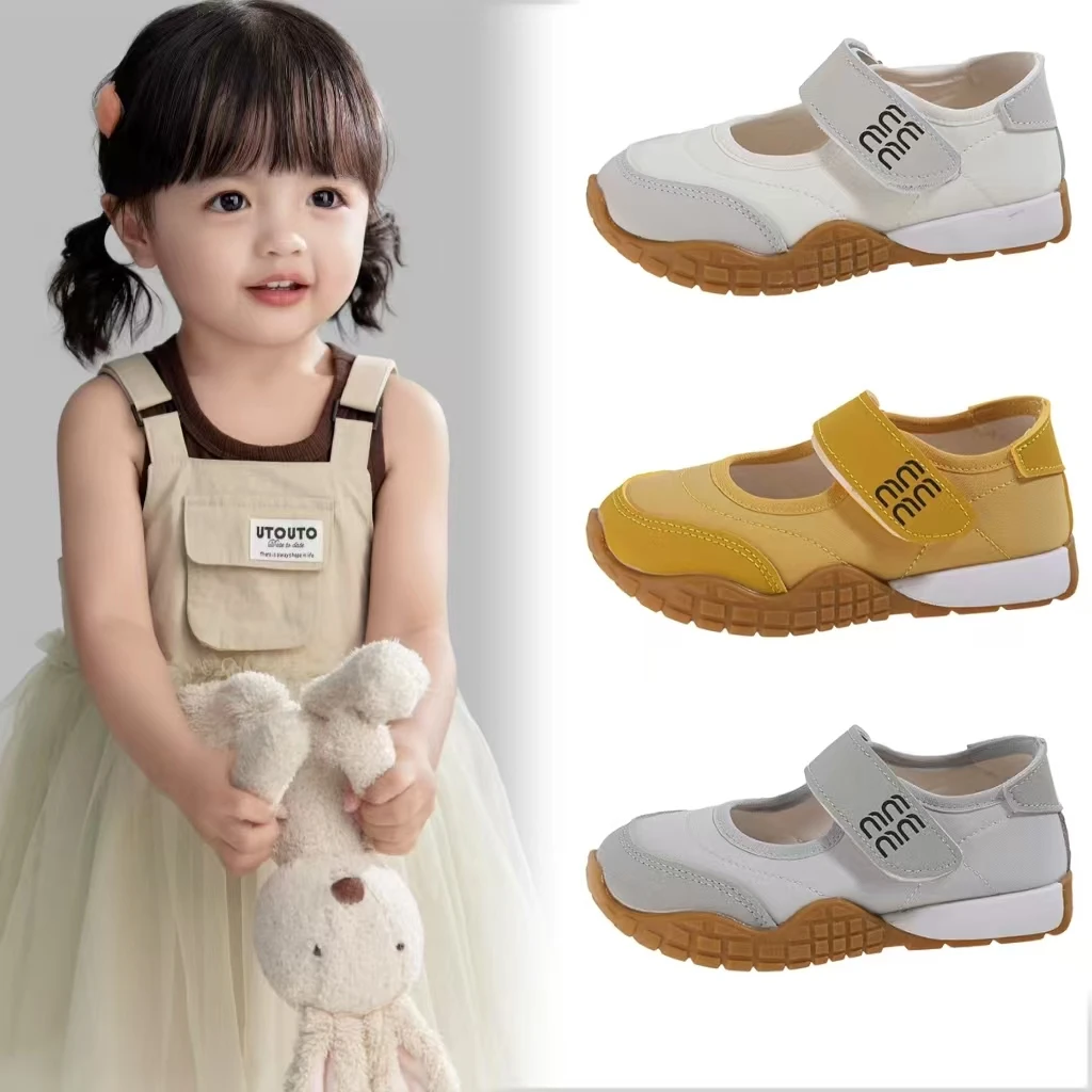 

Новинка лета 2025 года, простые туфли Мэри Джейн с неглубоким носком для девочек, дышащая тренировочная обувь для девочек, повседневная обувь