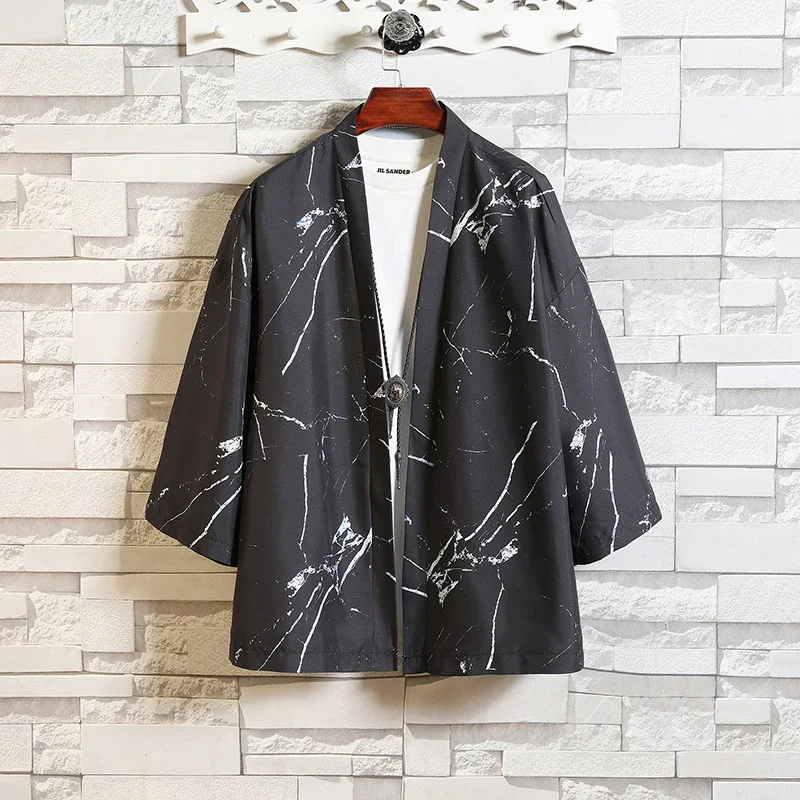 Традиционное японское кимоно с принтом журавля, кардиган, кимоно для пар, мужские юката, женские пляжные свободные рубашки в стиле Харадзюку, пальто размера плюс 5XL