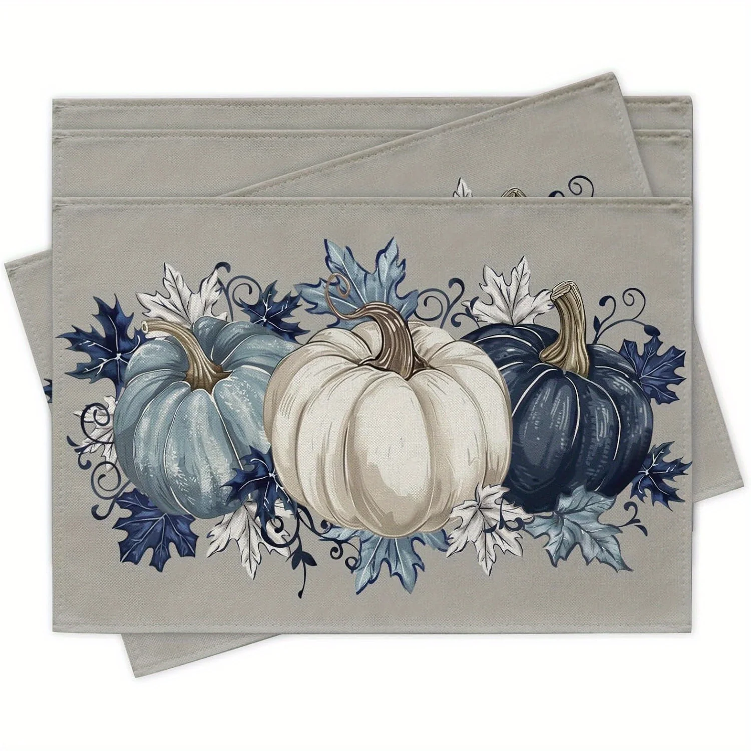 Funny Ghost Bat Pumpkin Theme Table Mats Heat Resistant Washable For Dining Room Cafe Trick Treat