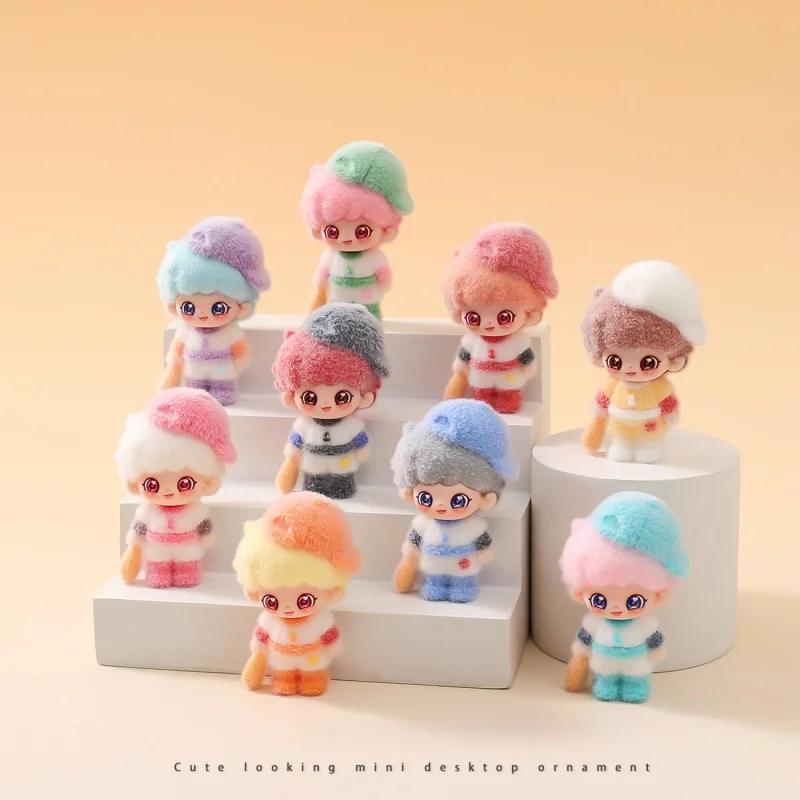 Cute Plush Dot Flocked Baseball Jacket Blind Box Accessories, Trendy Toys, Blind Boxes, Blind Bags, Keychains, Desktop Gifts