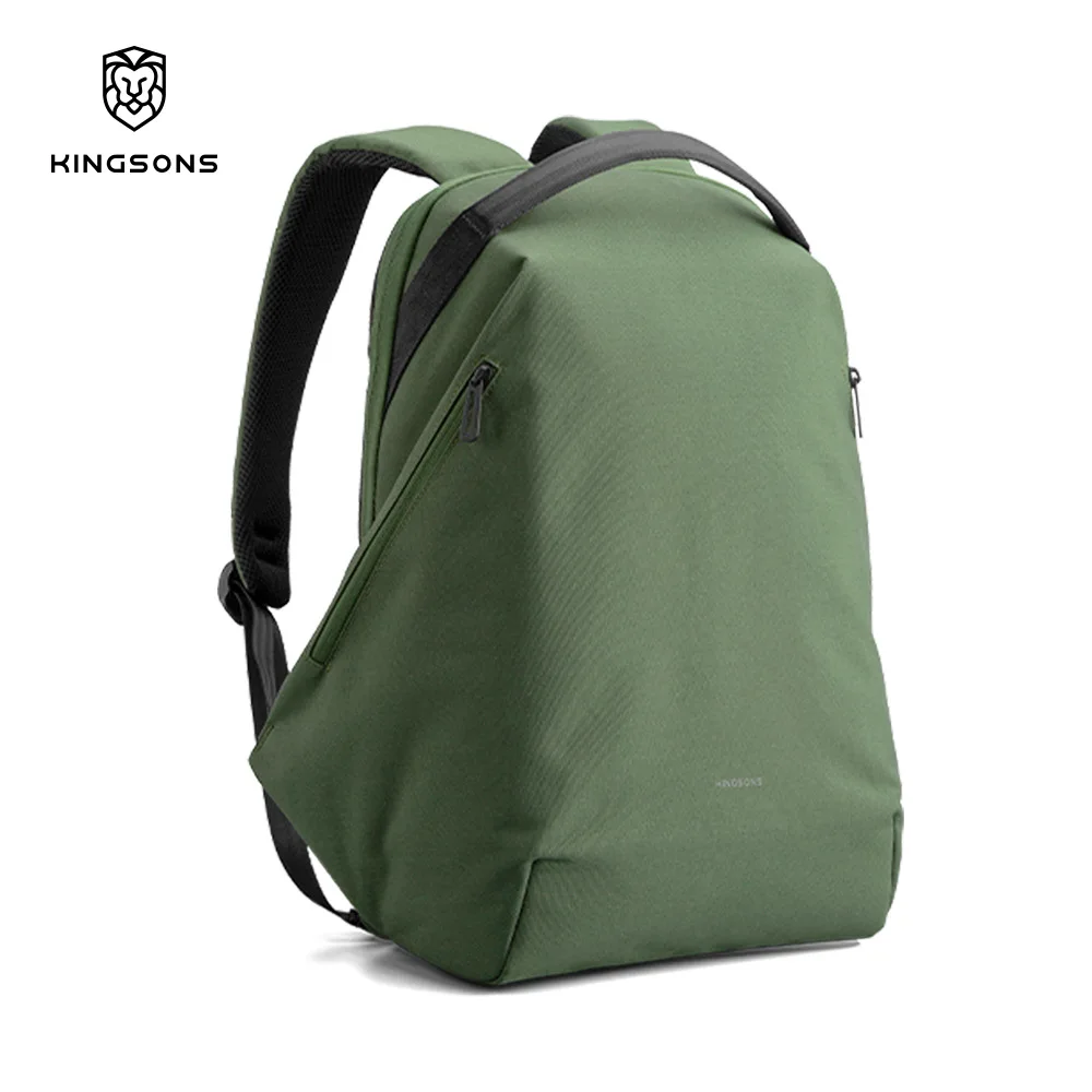 Kingsons 2025 Nuovo zaino in poliestere riciclato per uomo donna Zaino da viaggio impermeabile per laptop da 15,6 pollici con porta di ricarica USB-A
