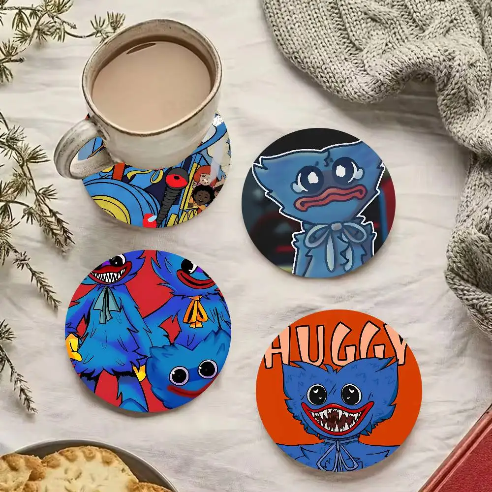 P-Poppys P-Playtime Huggy-Wuggy Coaster, decoración antideslizante y resistente al calor para mesa de comedor, regalos para cafetería y restaurante