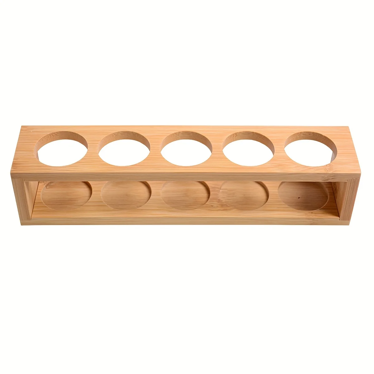 Natural Bamboo Essential Oils Storage Rack fits 15ml bottles 1 Tier Tabletop Display Stand for Aromatherapy Bottles Storage