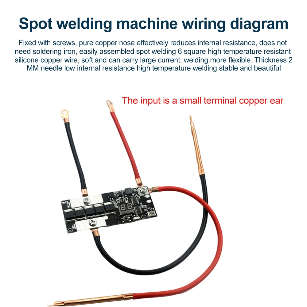 Small Handheld Portable DIY 5V Farad Capacitors Spot Welder Kit PCB Control Board 18650 Battery Spot Welding Machine Type-C Port