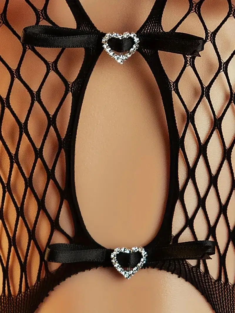 Erotyczne kobiety Halter kabaretki seksapil body obcisłe przezroczyste Bodystocking rajstopy bez krocza krzywe ciała seksowna odzież dla dorosłych