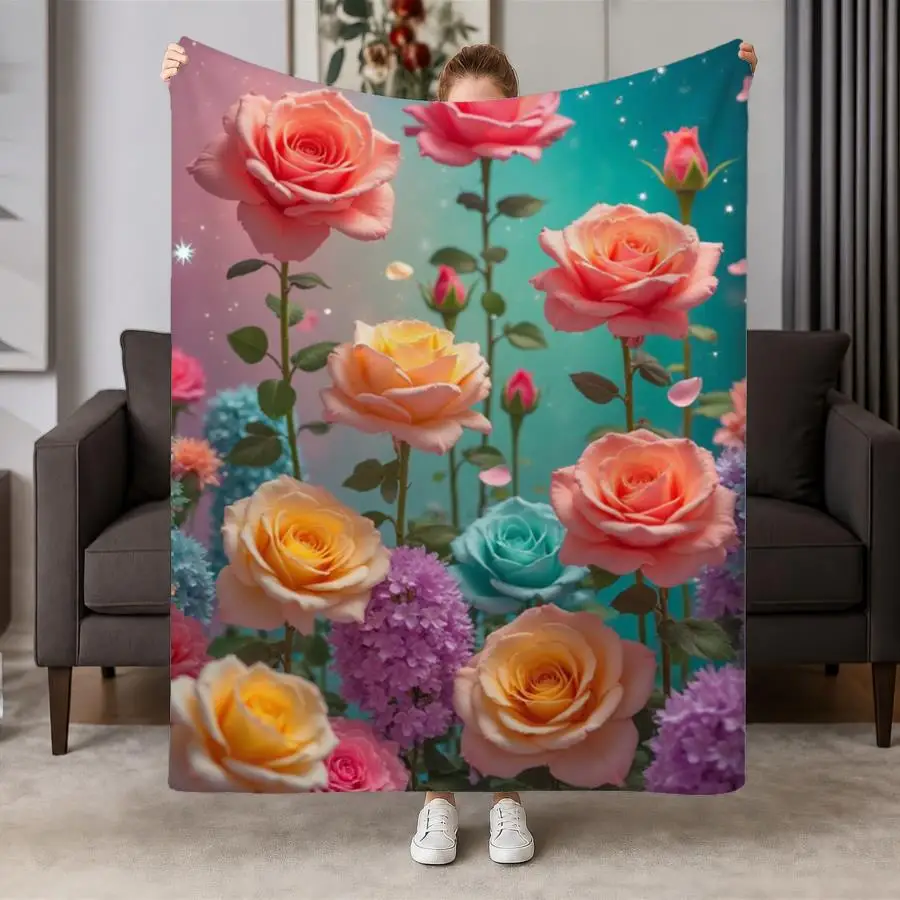 Purple Christmas Tree White Dove Gift Box Window Scene Print Flannel Throw Blanket Soft Warm Lightweight Blanket For Sofa