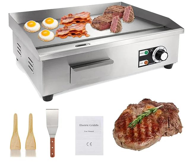 Energy Efficient Commercial  Griddle Adjustable Thermostat, Precise Temperature Control