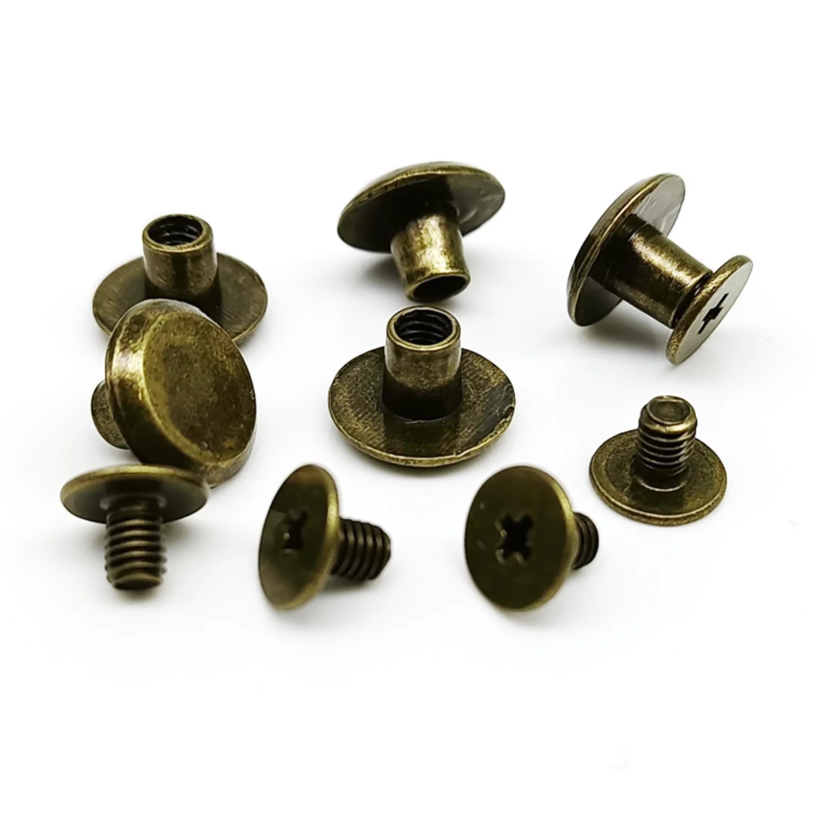 Juego de 120 remaches de reparación de cinturones de piel, tornillos de Chicago para manualidades de piel, bolsos, cinturones de piel, suministros de fabricación de collares (surtidos, plateados Juego de 120 remaches de reparación de cinturones de piel, tornillos de Chicago para manualidades de piel, bolsos, cinturones de piel, suministros de fabricación de collares (surtidos, plateados