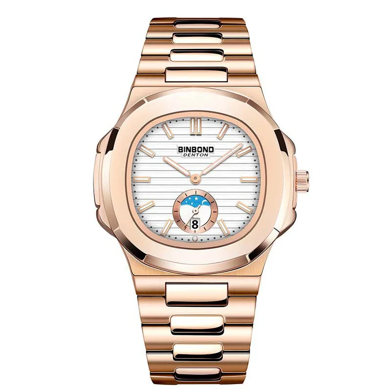 Men's Square Stainless Steel Quartz Watch