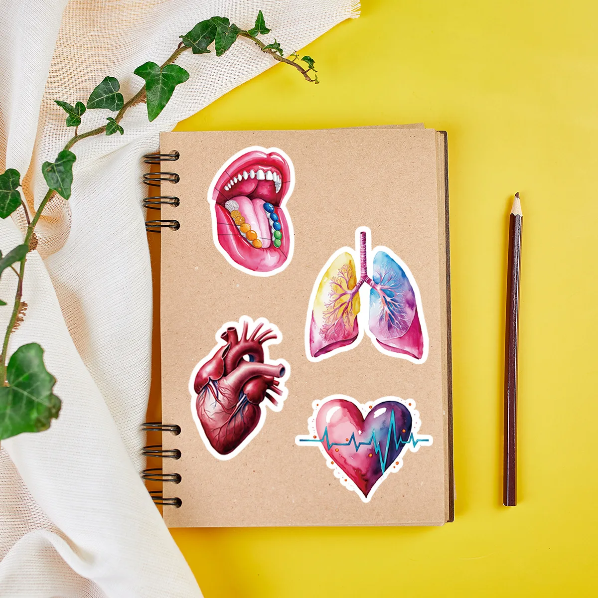 10/30/50Pcs Human Organs Graffiti Decorative Stickers DIY Guitar Phone Laptop Suitcase Water Cup Skateboard Waterproof Stickers