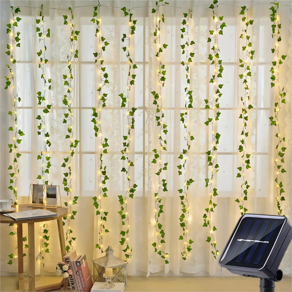 

Гирлянды с цветочным зеленым листом, искусственные занавески из ротанга, гирлянды, гирлянды (3X3M/3X2M), украшение для дома, двора, балкона и сада ﻿ Светильники лозы и медной проволоки с переплетенной