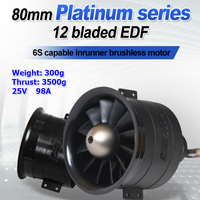 FMS 80mm Ducted Fan EDF Jet 12 Blades With 3280 KV2100 Motor 6S Pro RC Airplane Aircraft Plane Engine Power System 3500g Thrust