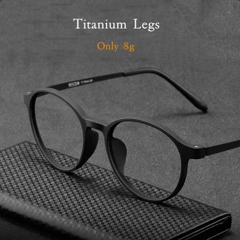 Ultraleichte Titanlegierung TR90 Lesebrille für Männer und Frauen Retro Runde Anti-Blaulicht-Presbyopie-Brille 0 +100 +150 +250