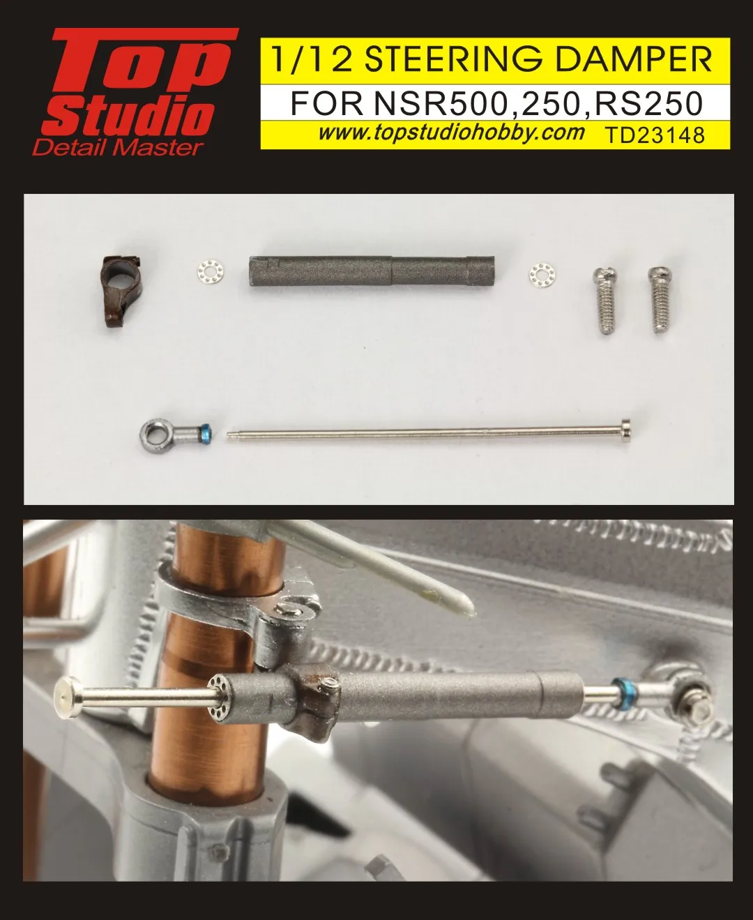 Top Studio 1:12 NSR500/NSR250/RS250 Steering Shock Absorber TD23148 Modifying and Assembling Model Accessories