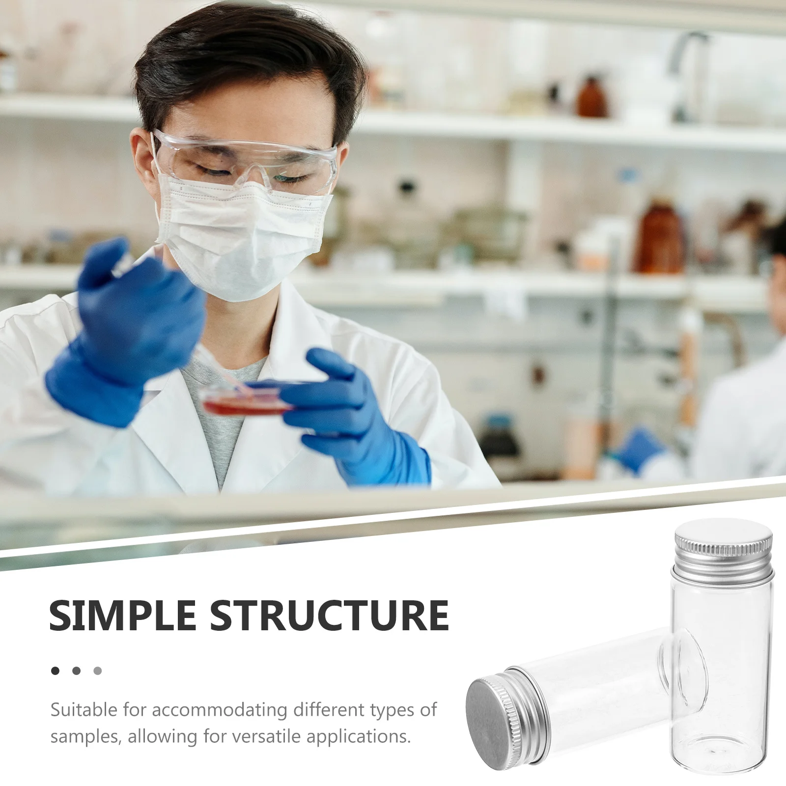 

24Pcs Lab Test Tube Glass Vial with Cap 30Ml Transparent Sealed Container for Sample Storage Science Experiments