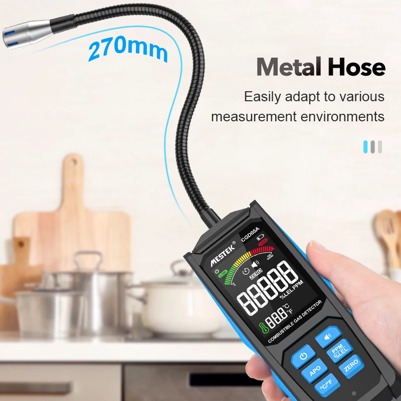 Imagem -02 - Handheld Gás Leak Detector Carregamento Ppm Lel va Tela Colorida Gás Analyzer Medidor de Glp Alarme Triplo Natural Cgd05a
