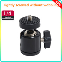 1pc Ball Head For Camera LED Light Flash Tripod Bracket Rotating 3D Small Gimbal Holder Mount 1/4 Universal Screw Adapter Cradle