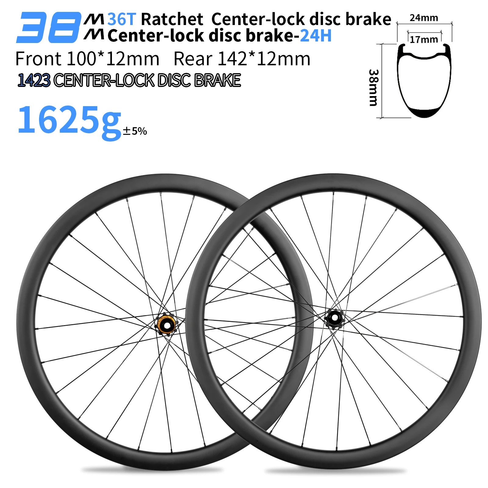 35mm 38mm 50mm 54mm60 ROAD Carbon Wielset Klimfietswiel met logo 700C Wiel 12x100/12x142mm Gravel, Race Class Center Lock Disc