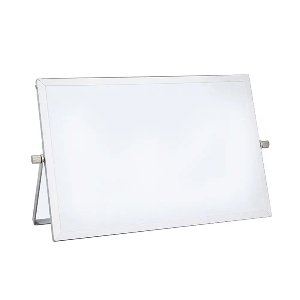 Tragbares, faltbares Desktop-Whiteboard, löschbar, mit Halterung, Schreibtafel, doppelseitig verwendbar, Nachrichtentafel, Schule, Büro
