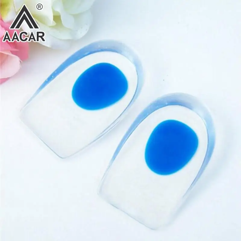 Soft Silicone Gel Palmilhas para a dor no calcanhar, Almofada do pé, Foot Massager Care, Half Heel Palmilha Pad, Altura Aumentar Pad, 1 Par