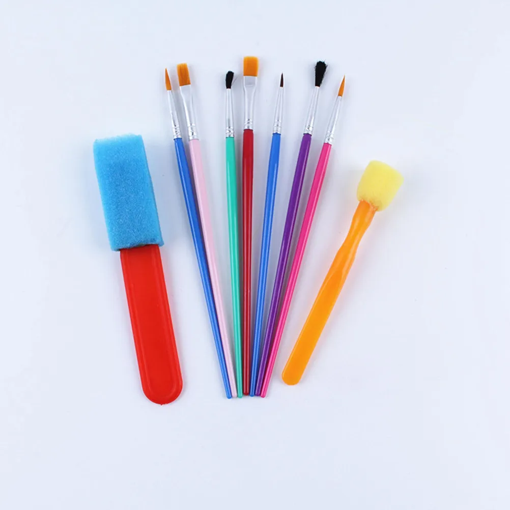 15 in 1 Kids Graffiti Set Mini Sponge Paint Brushes Early DIY Learning Kit Variety Shapes Art Supplies Paint Brush Set for Kids