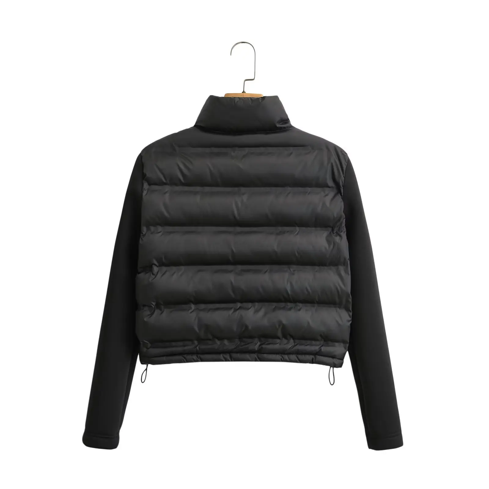 

Short Cotton Jacket Fashion Versatile Stand Collar Long Sleeved Warm Coat Women's Autumn Winter Black Streetwear