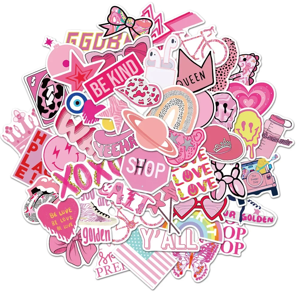 vsco bonito rosa impermeavel graffiti adesivo estetica decorativo bagagem laptop copo telefone scrapbook criancas adesivos 10 pcs 30 pcs 50 pcs 01